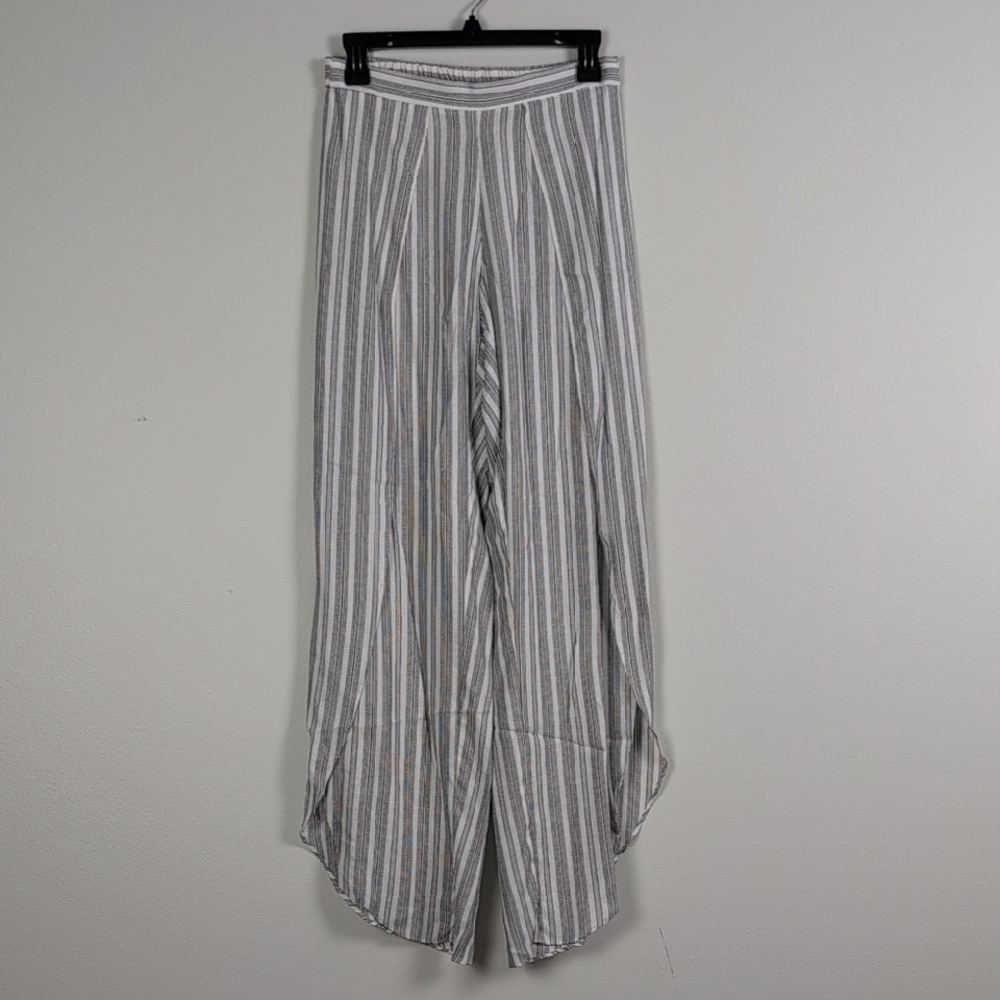 Samantha Dru Striped Spilt Wide Leg Women's Pants